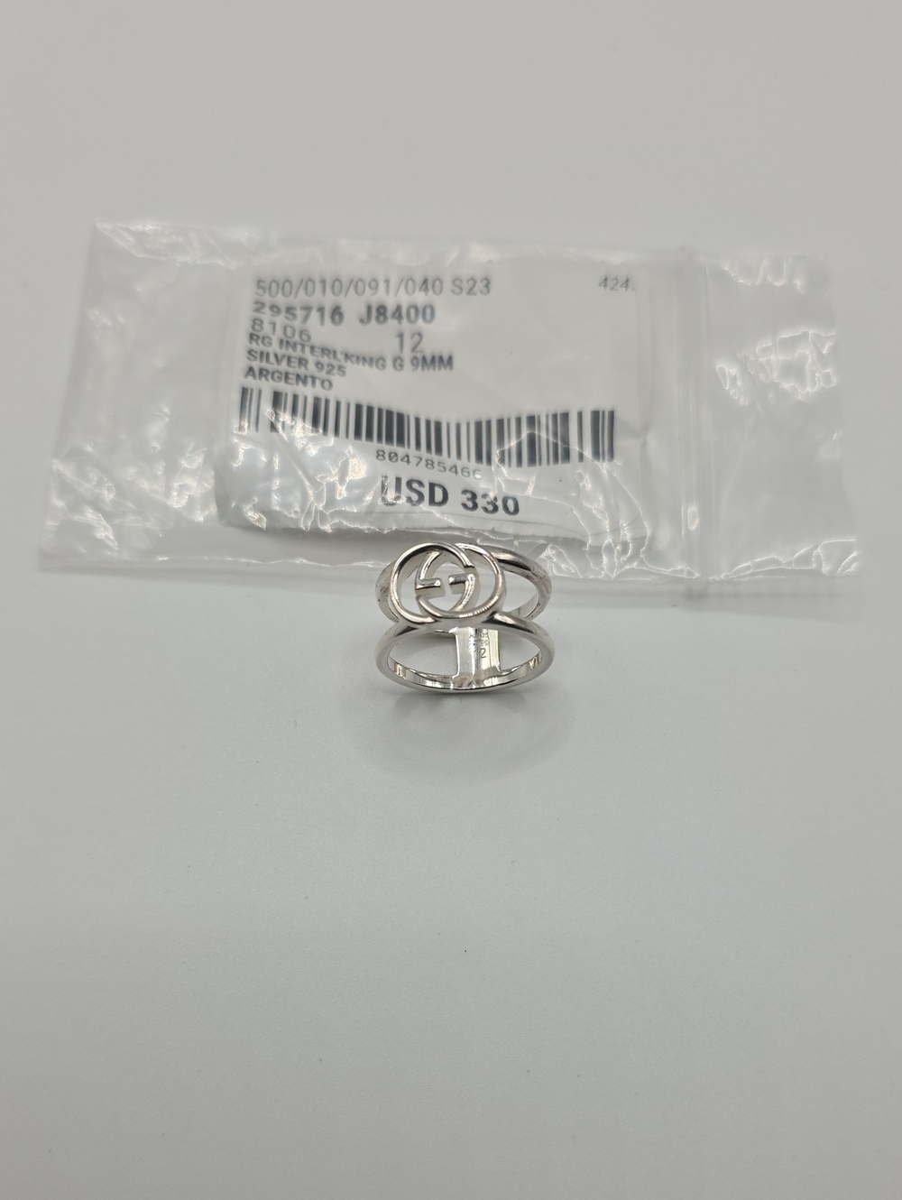 Gucci Silver Interlocking G Open Double-Band Ring